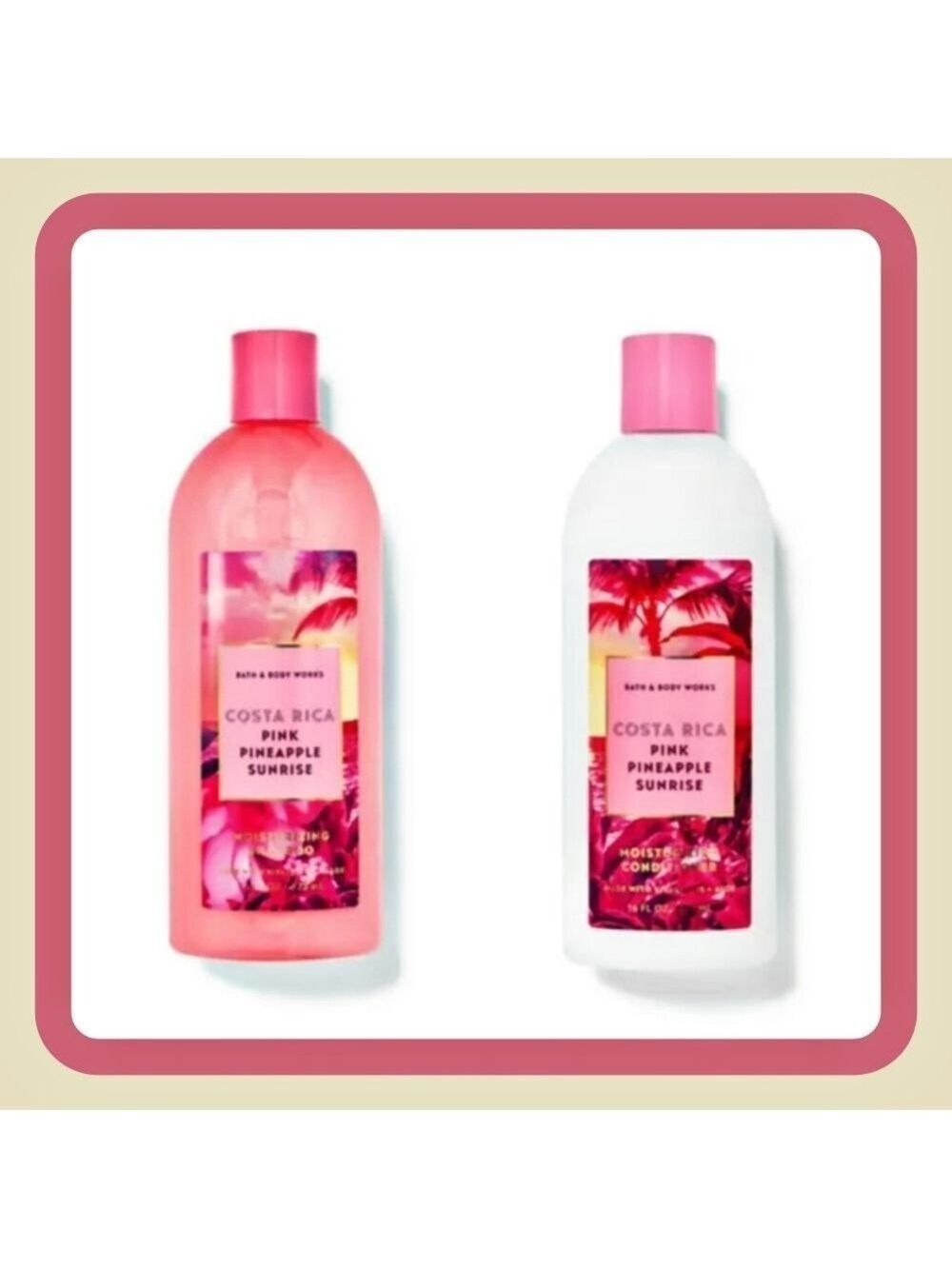 PINK PINEAPPLE SUNRISE SHAMPOO & CONDITIONER BY BATH AND BODY WORKS